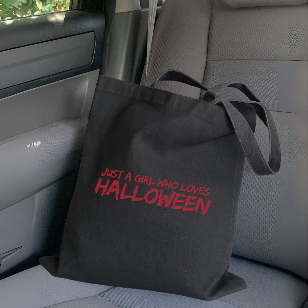 Just a Girl Who Loves Halloween Tote Bag | Cute Halloween Tote | Spooky Aesthetic Bag | Trick or Treat Reusable Tote