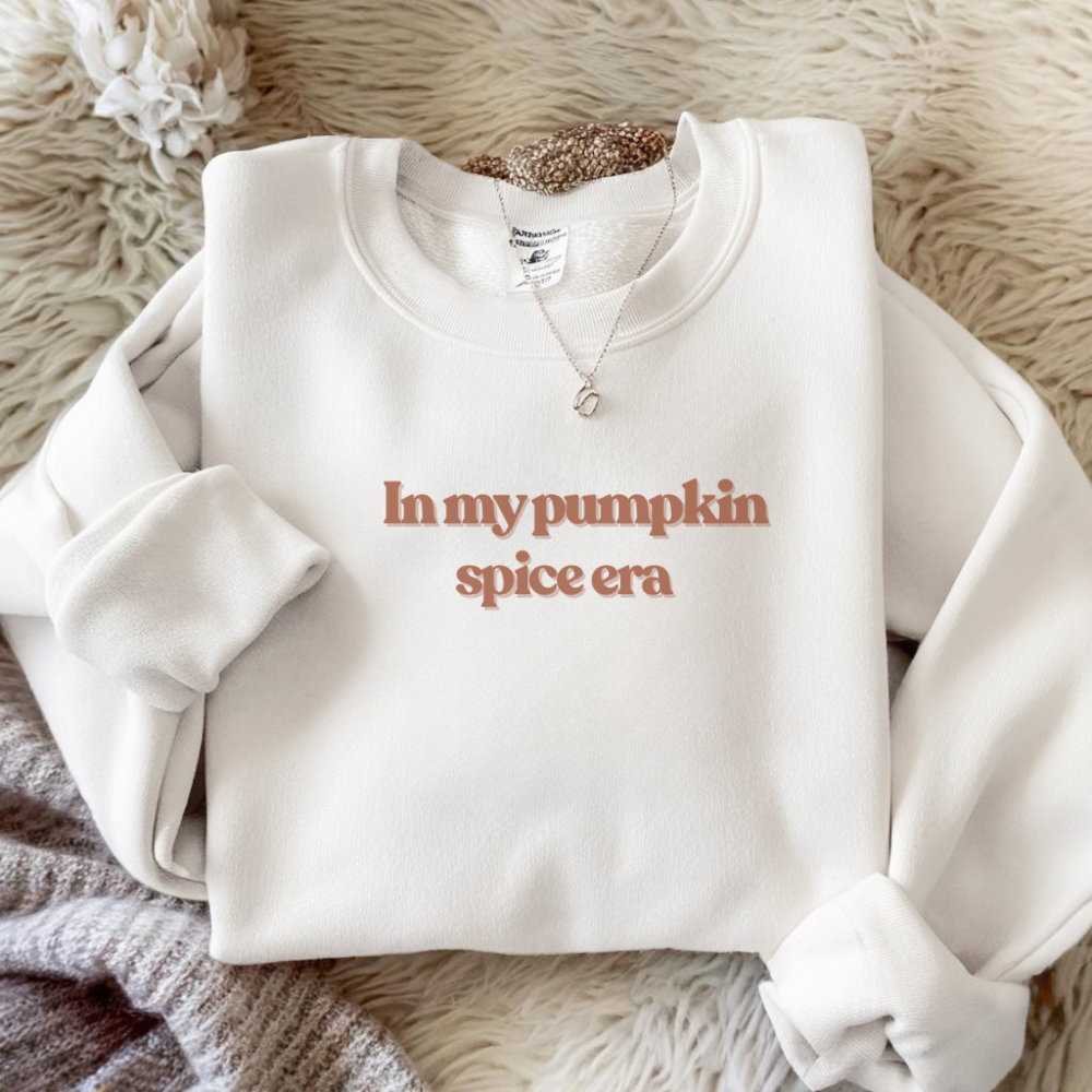 In My Pumpkin Spice Era Sweatshirt | Cozy Fall Crewneck | Pumpkin Spice Lover Pullover | Cute Autumn Aesthetic Sweater