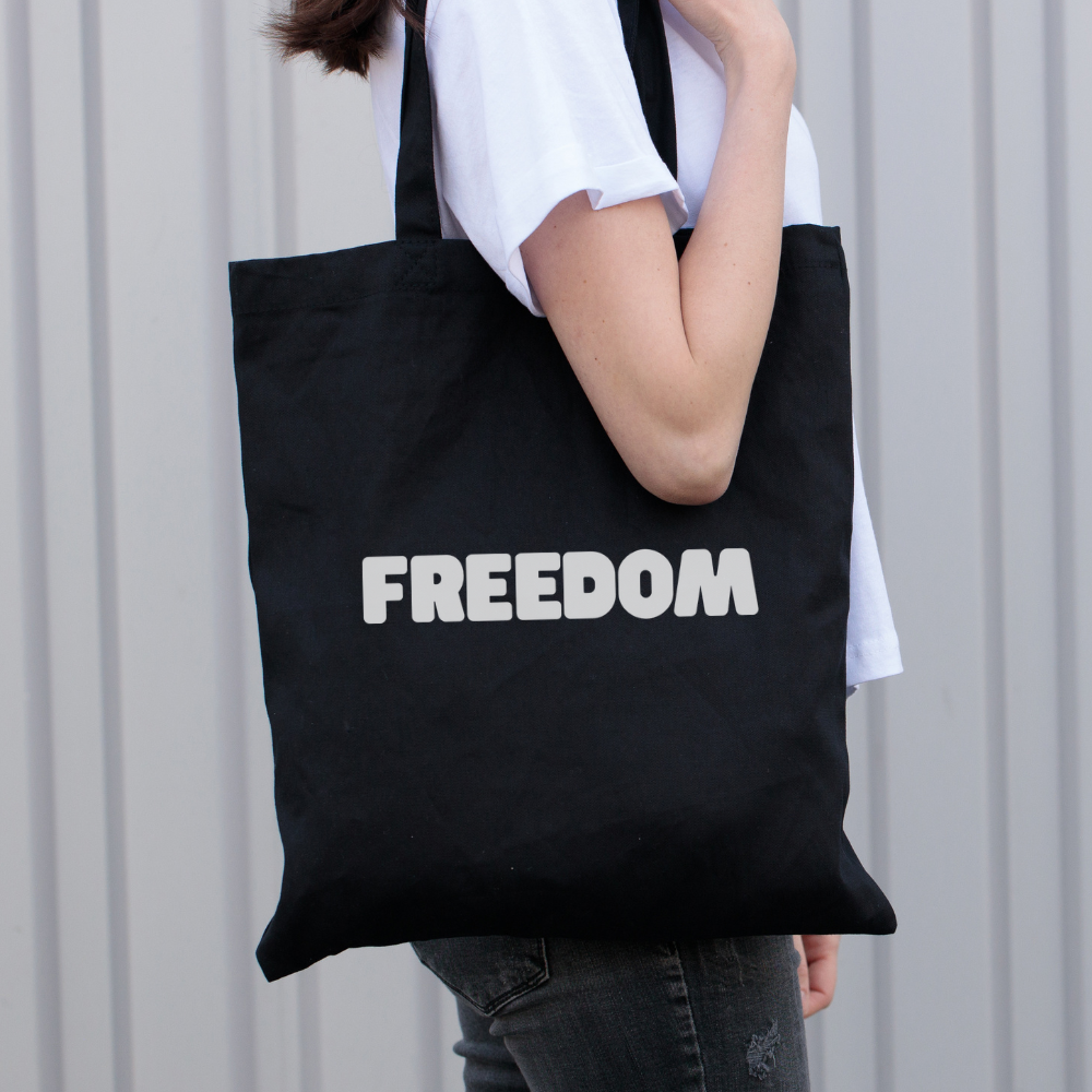 Freedom Tote Bag | Minimalist Canvas Shopper | Reusable Eco-Friendly Bag |