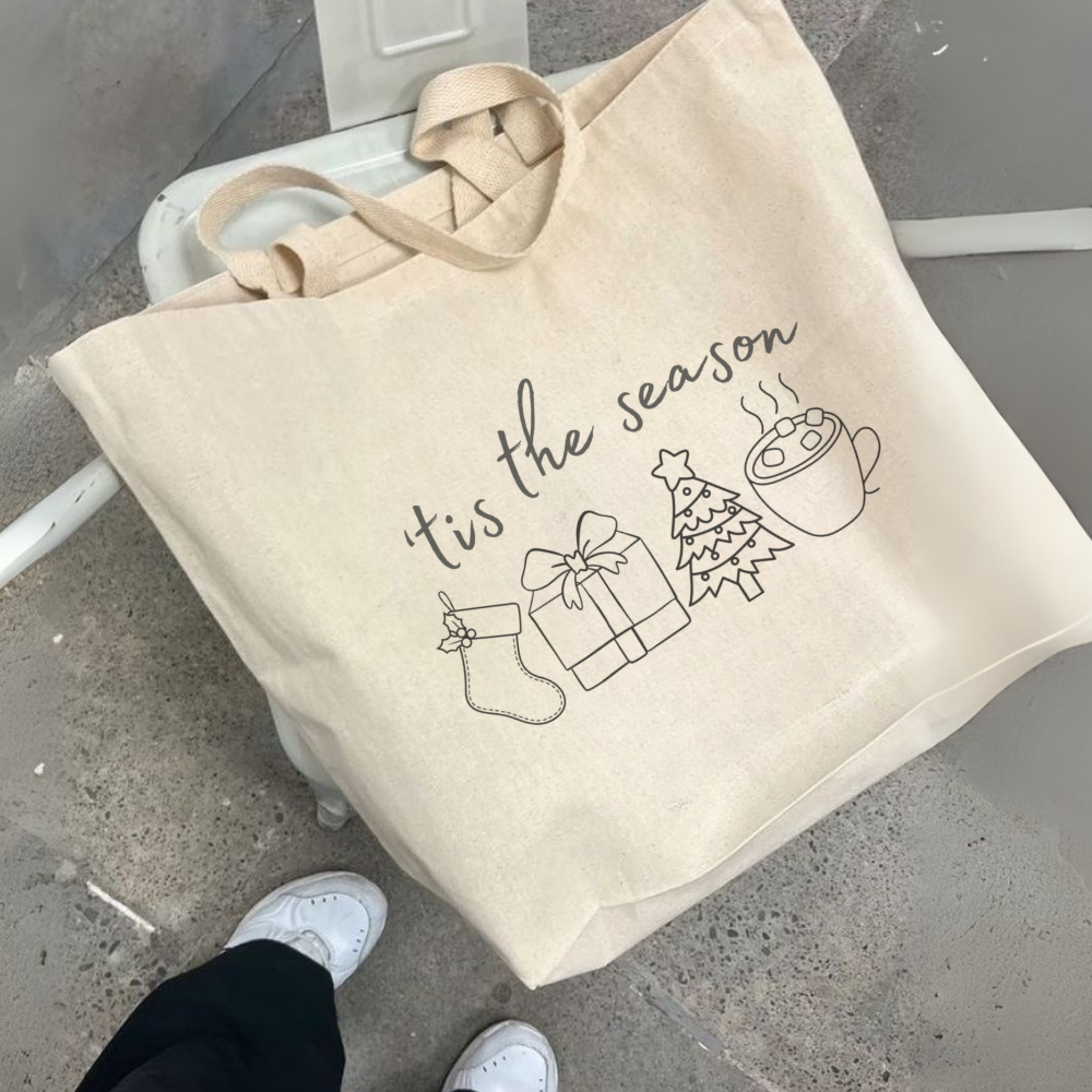 Tis the Season Christmas Tote Bag – Festive Holiday Shopper Bag