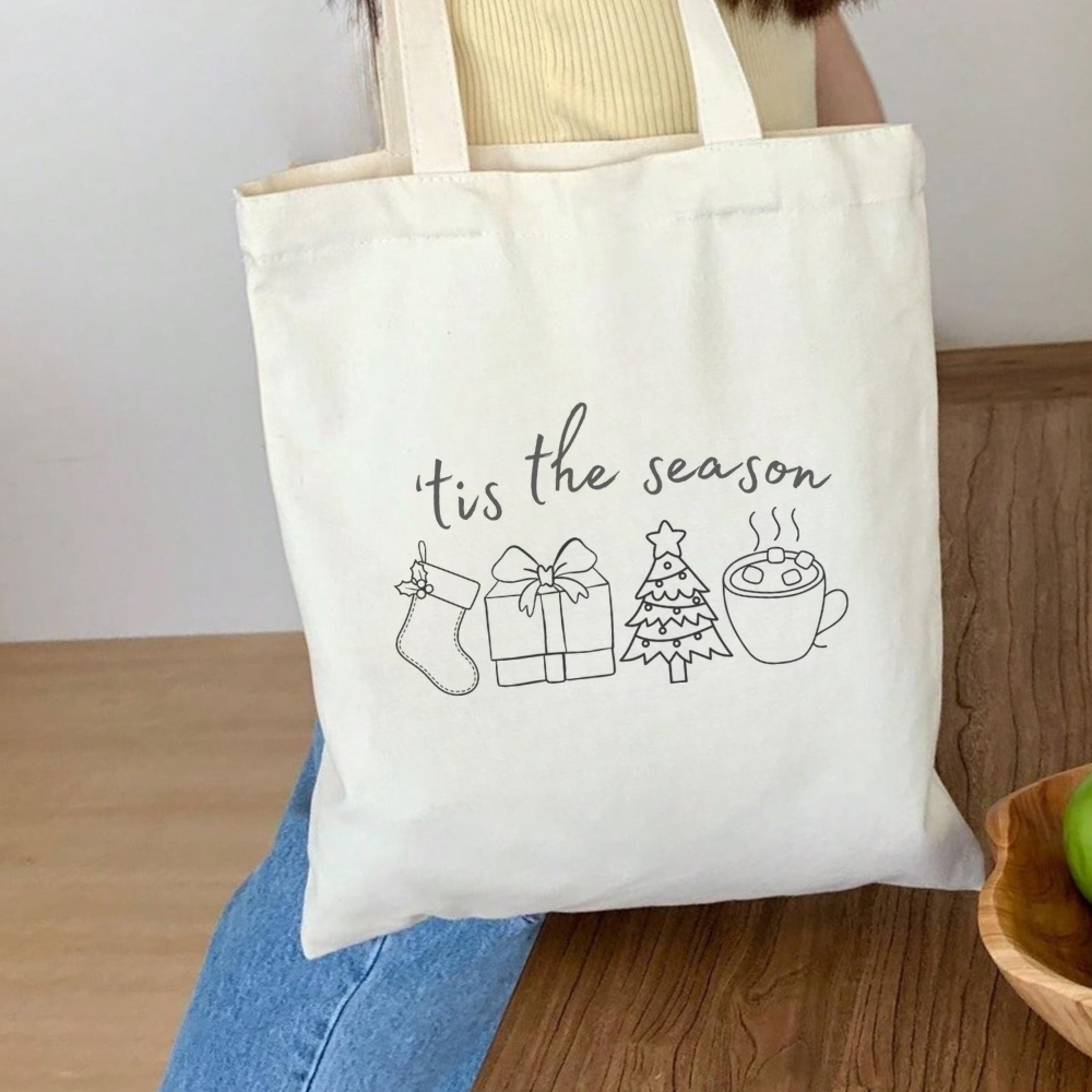 Tis the Season Christmas Tote Bag – Festive Holiday Shopper Bag