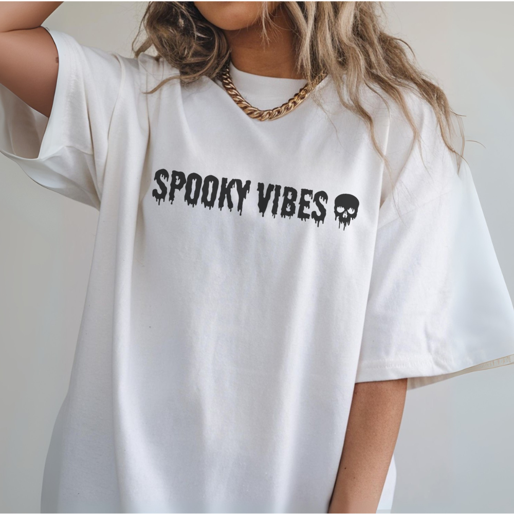 Spooky Vibes T-Shirt |Halloween Graphic Tee | Spooky Season Shirt | Fall Outfit Tee | Horror Lover Shirt