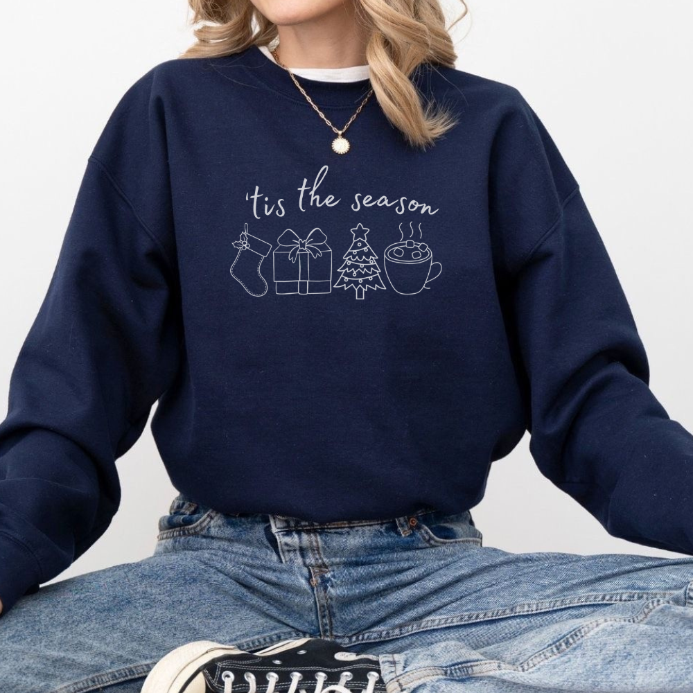 Tis the Season Christmas Sweatshirt – Cozy Holiday Pullover for Women