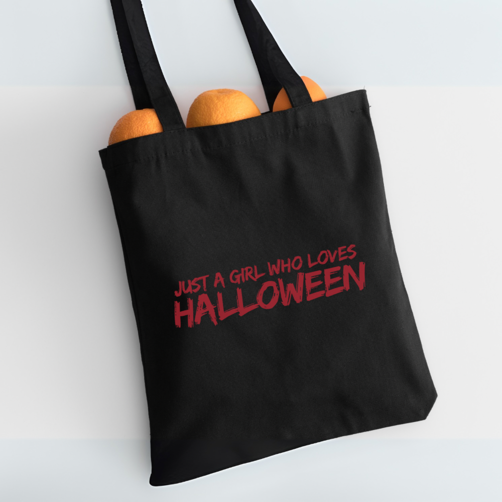 Just a Girl Who Loves Halloween Tote Bag | Cute Halloween Tote | Spooky Aesthetic Bag | Trick or Treat Reusable Tote