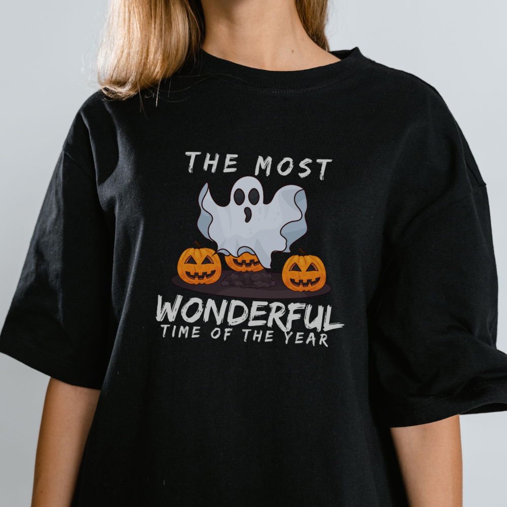 The Most Wonderful Time of the Year Halloween T-Shirt | Cute Ghost & Pumpkin Spooky Fall Tee