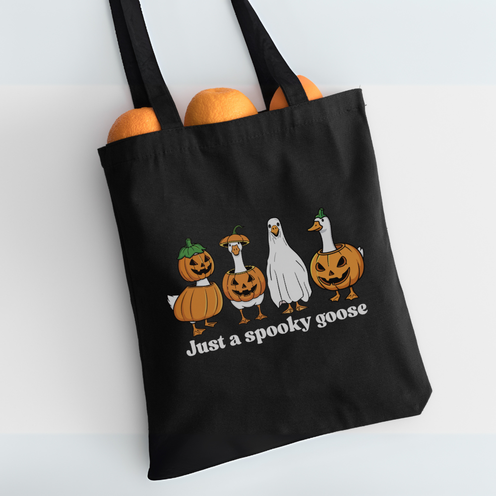 Just a Spooky Goose Tote Bag | Funny Halloween Goose Tote | Cute Ghost Goose Trick or Treat Bag | Spooky Season Tote
