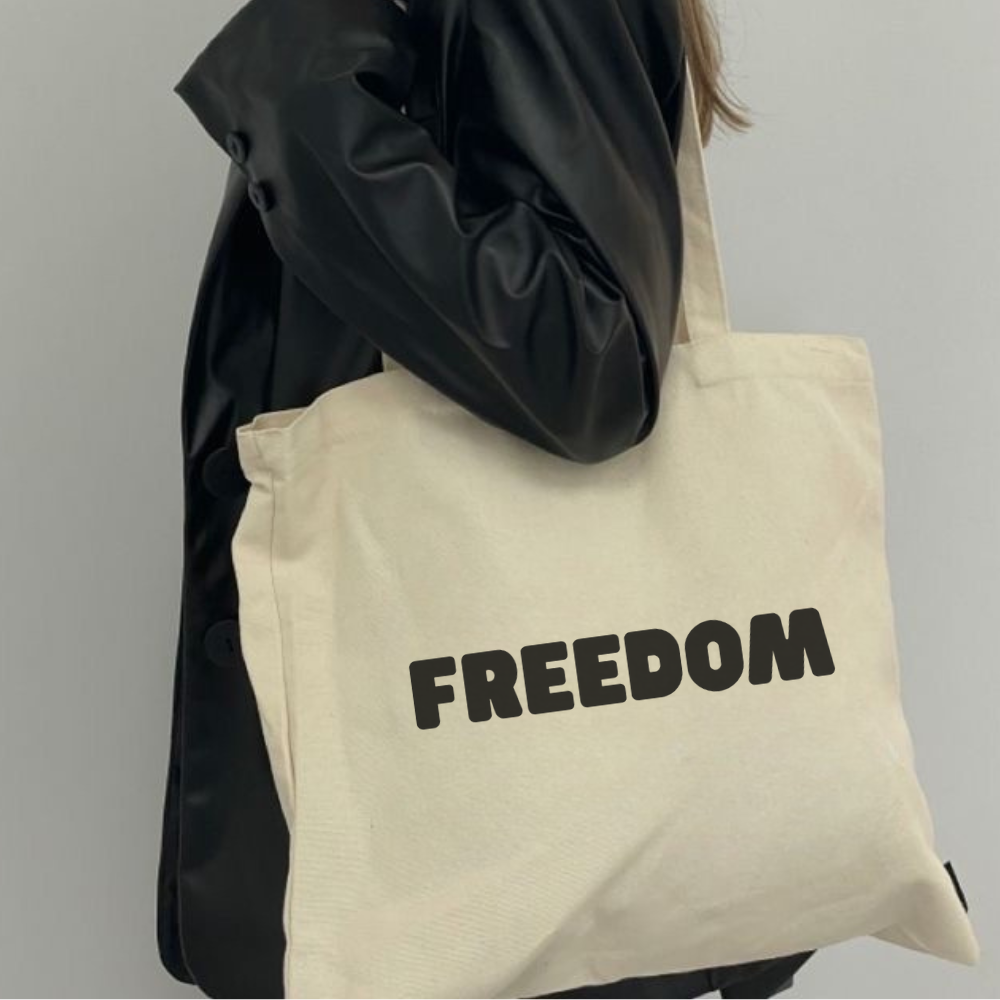 Freedom Tote Bag | Minimalist Canvas Shopper | Reusable Eco-Friendly Bag |