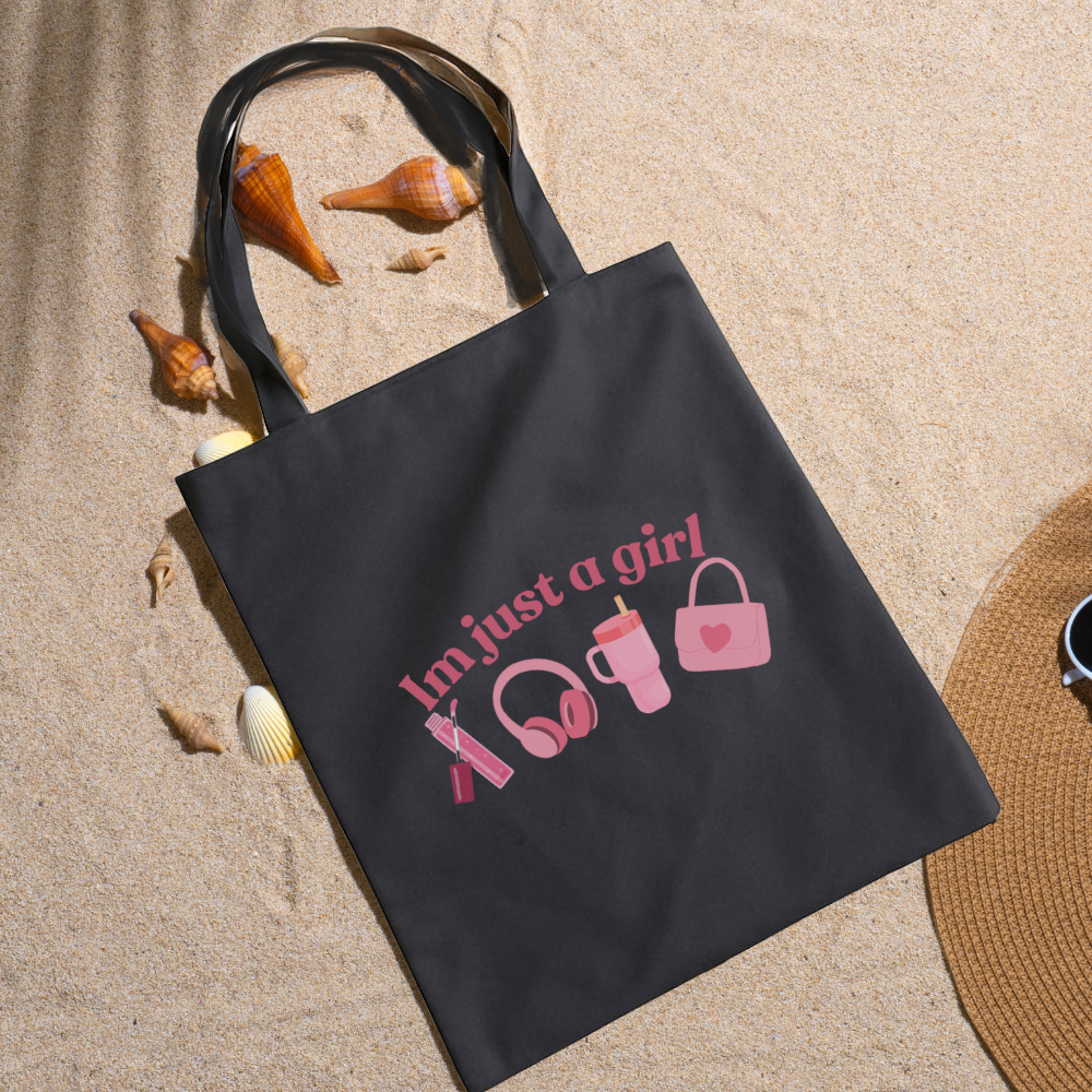 I’m Just a Girl Tote Bag | Cute Everyday Canvas Bag | Fun Girly Tote | Gift for Her | Shopping Bag | Lightweight Reusable Tote