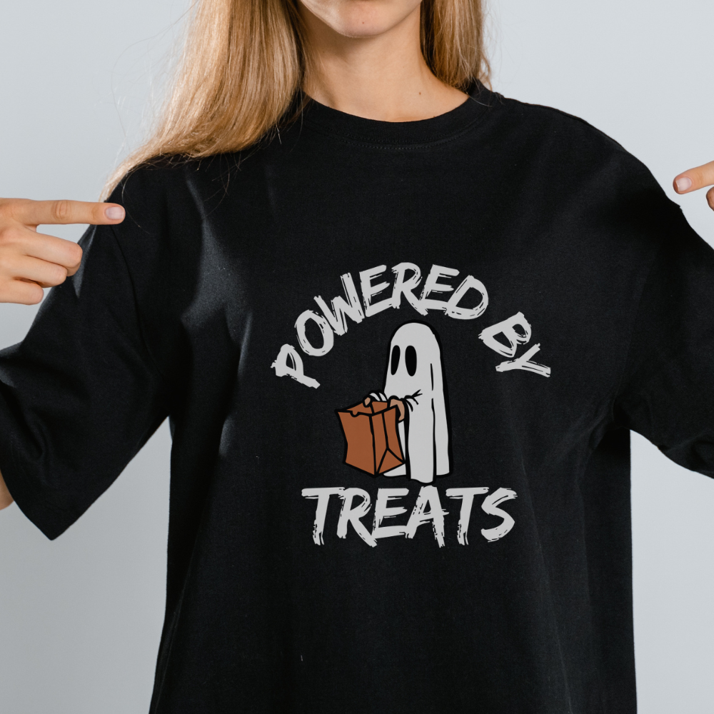 Powered by Treats Halloween T-Shirt 🎃 Funny Spooky Tee