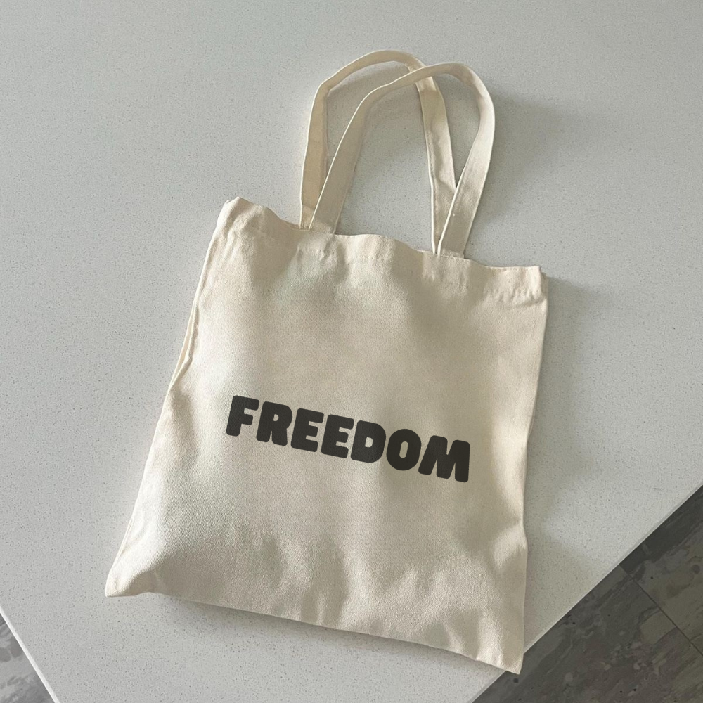 Freedom Tote Bag | Minimalist Canvas Shopper | Reusable Eco-Friendly Bag |